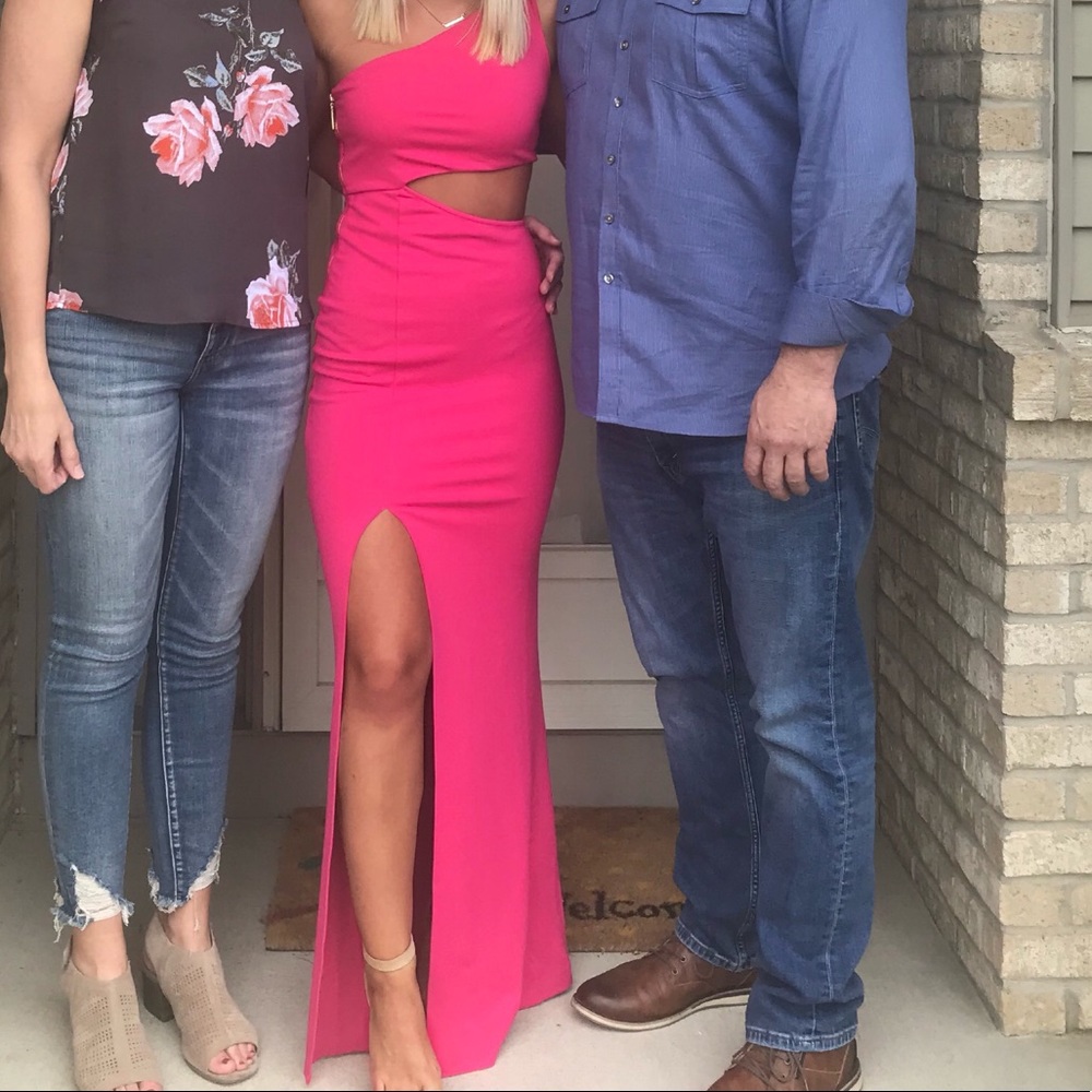 Revolve NBD Pink Cut Out Formal Dress